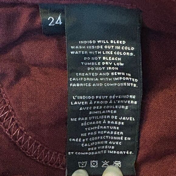 J Brand Size 24 Cranberry Red Cords - Picture 4 of 7
